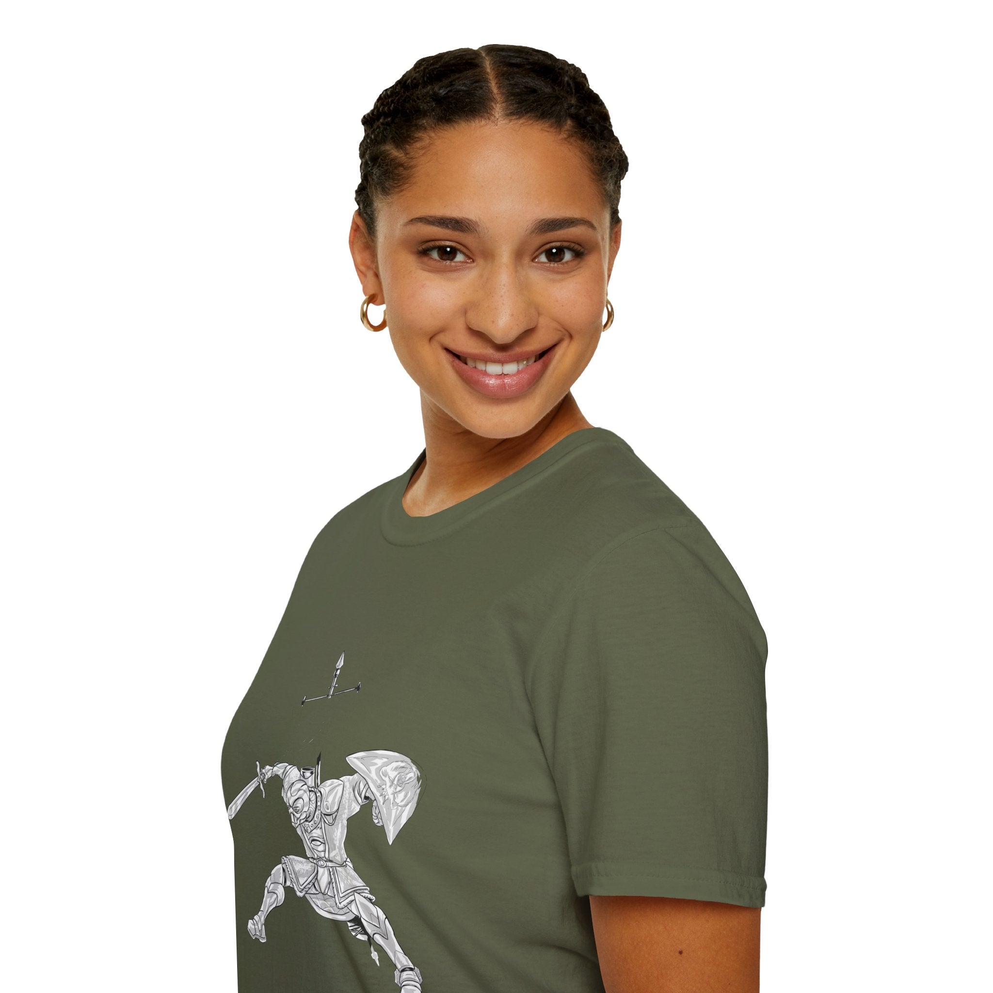 Knight Sword T-Shirt — Fantasy Armored Warrior Graphic Tee