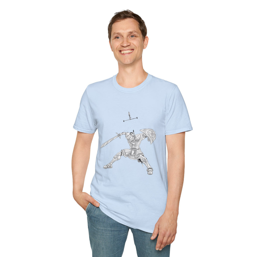 Knight Sword T-Shirt — Fantasy Armored Warrior Graphic Tee