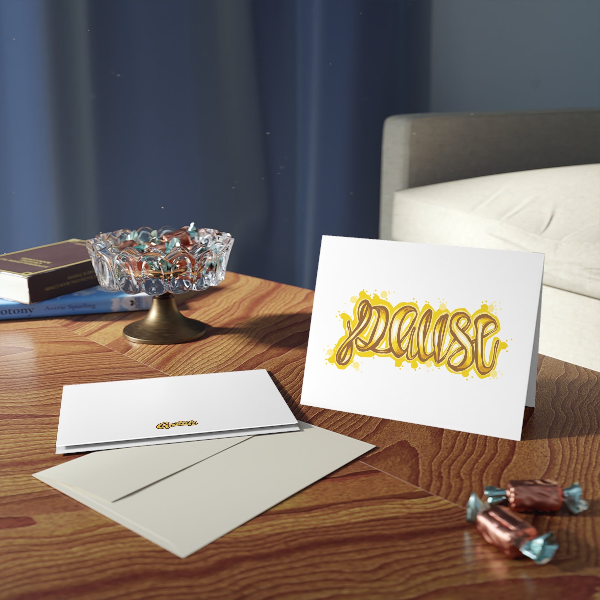 Greeting Cards — "Pause" Gold Script Card Set (8/16/24)
