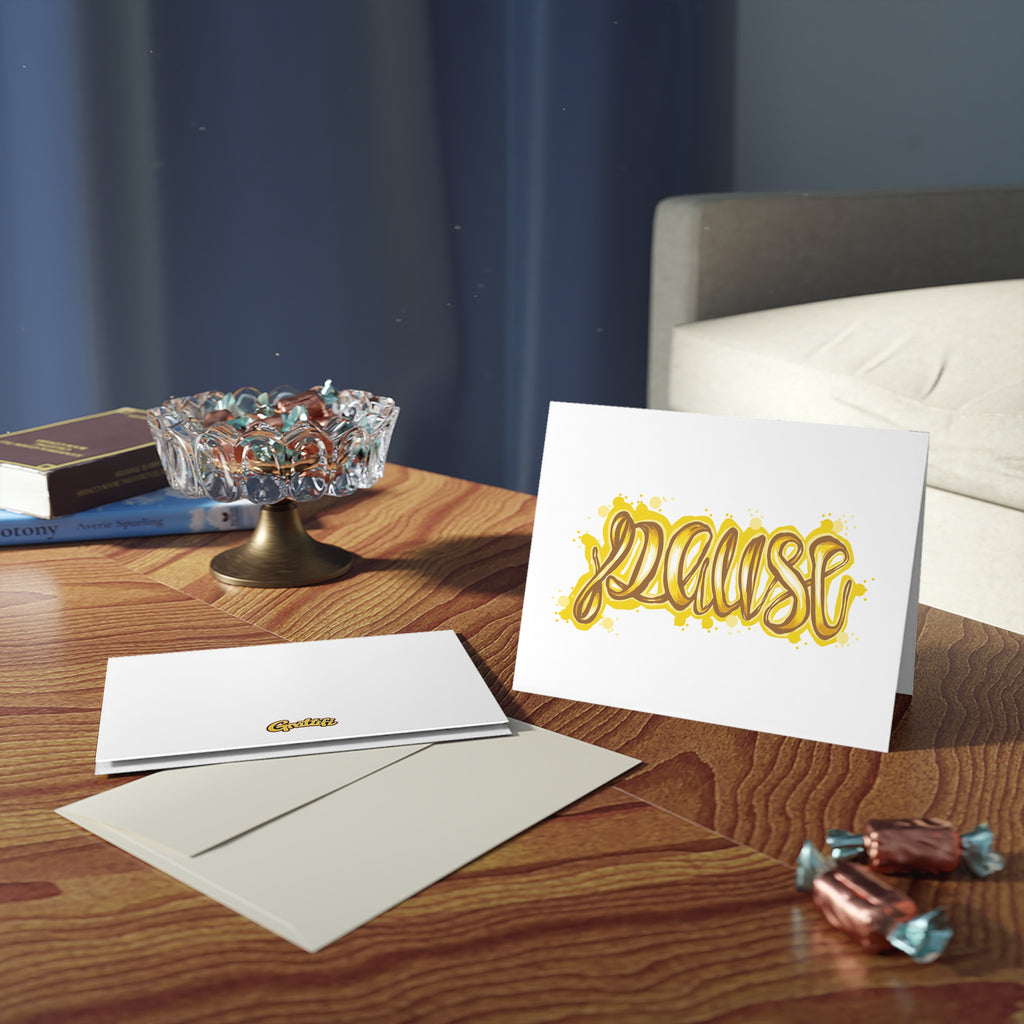 Greeting Cards — "Pause" Gold Script Card Set (8/16/24)