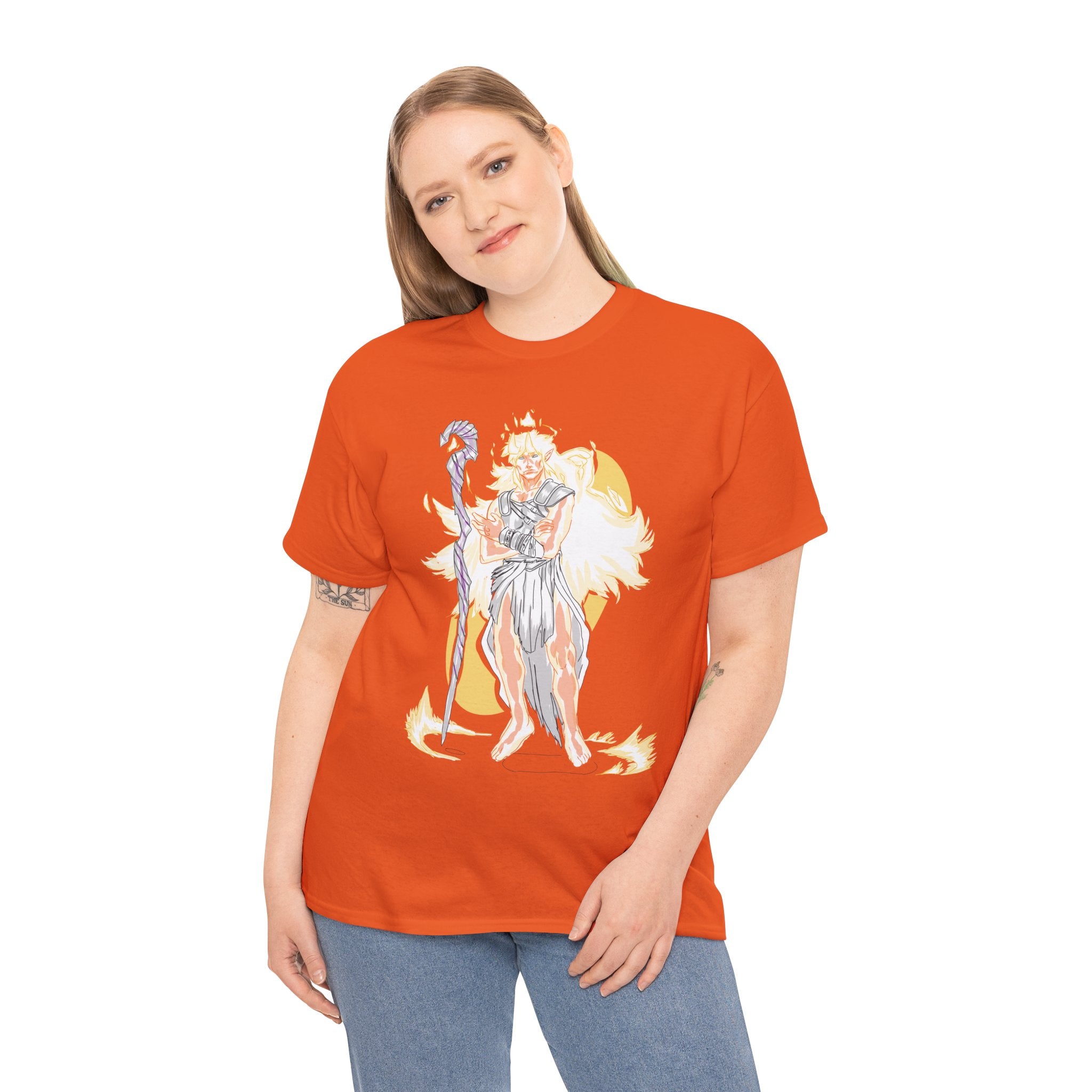Flameborne Sorcerer Graphic Tee — Fantasy Mage Fire Sorcerer Shirt