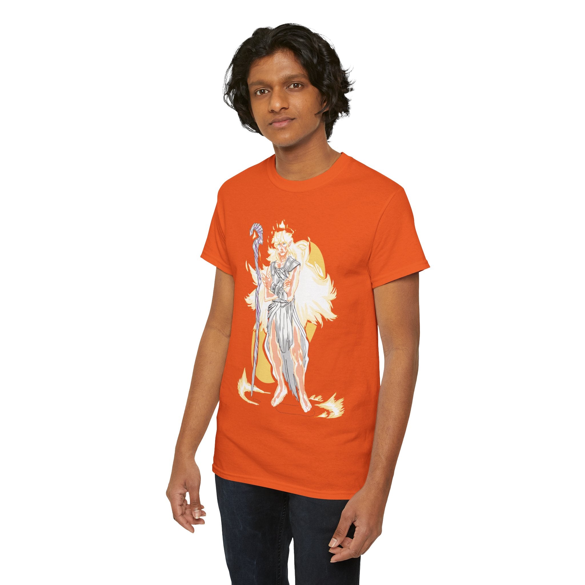 Flameborne Sorcerer Graphic Tee — Fantasy Mage Fire Sorcerer Shirt
