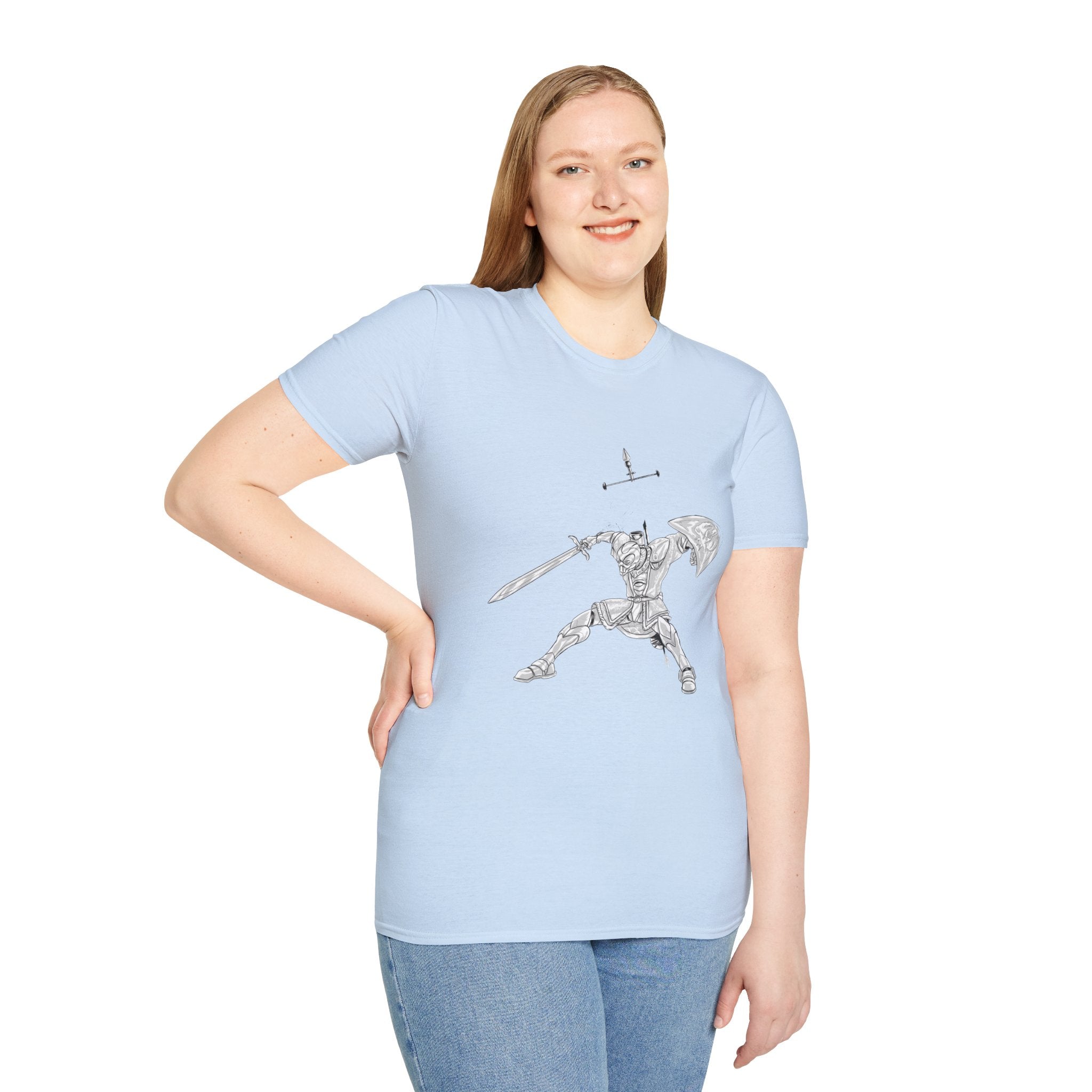 Knight Sword T-Shirt — Fantasy Armored Warrior Graphic Tee