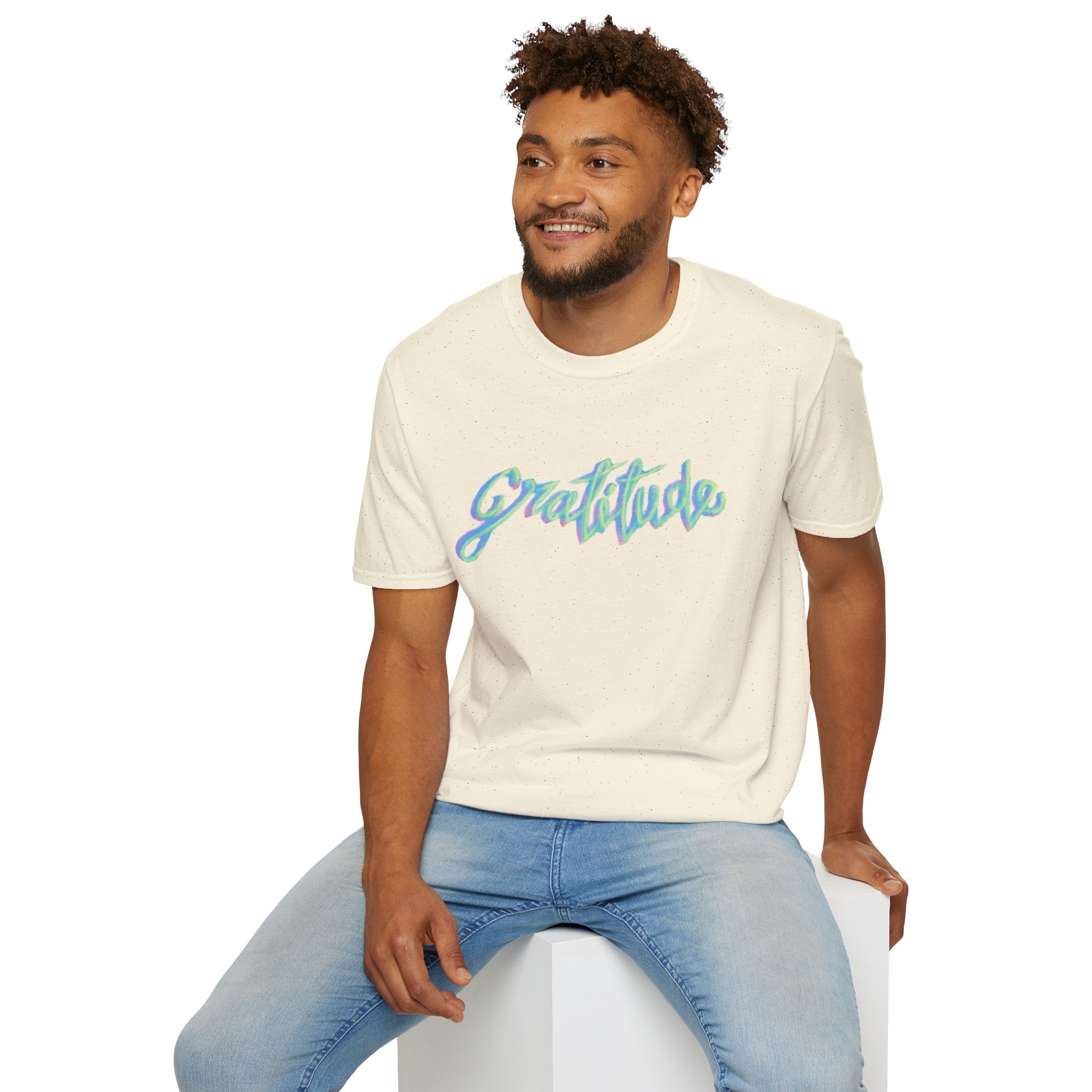 Gratitude Script T-Shirt — Positive Vibes Graphic Tee