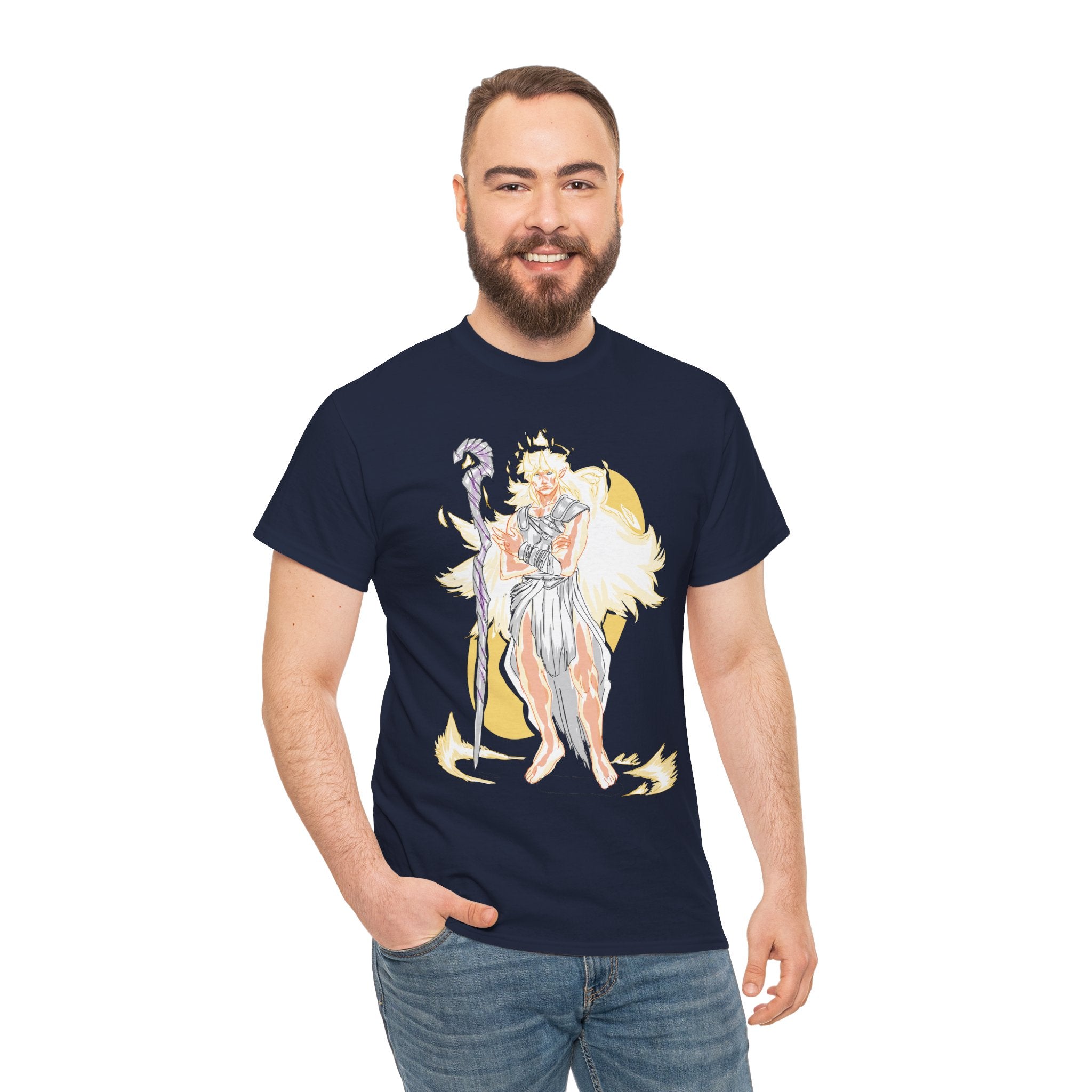 Flameborne Sorcerer Graphic Tee — Fantasy Mage Fire Sorcerer Shirt