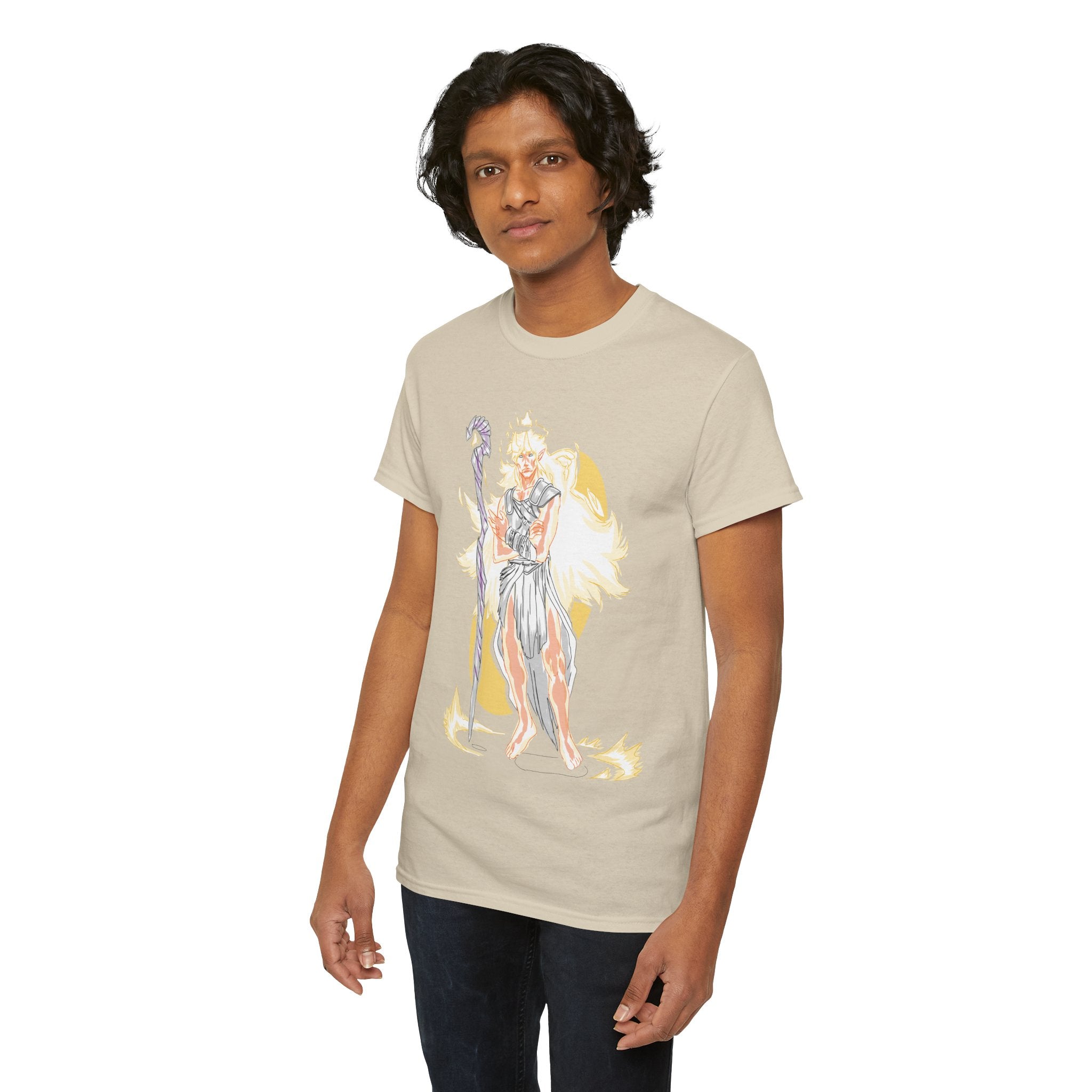 Flameborne Sorcerer Graphic Tee — Fantasy Mage Fire Sorcerer Shirt