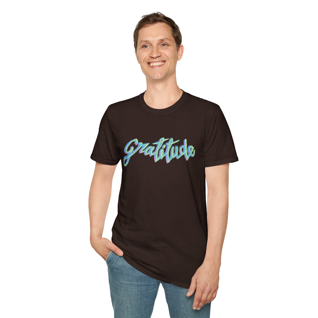 Gratitude Script T-Shirt — Positive Vibes Graphic Tee