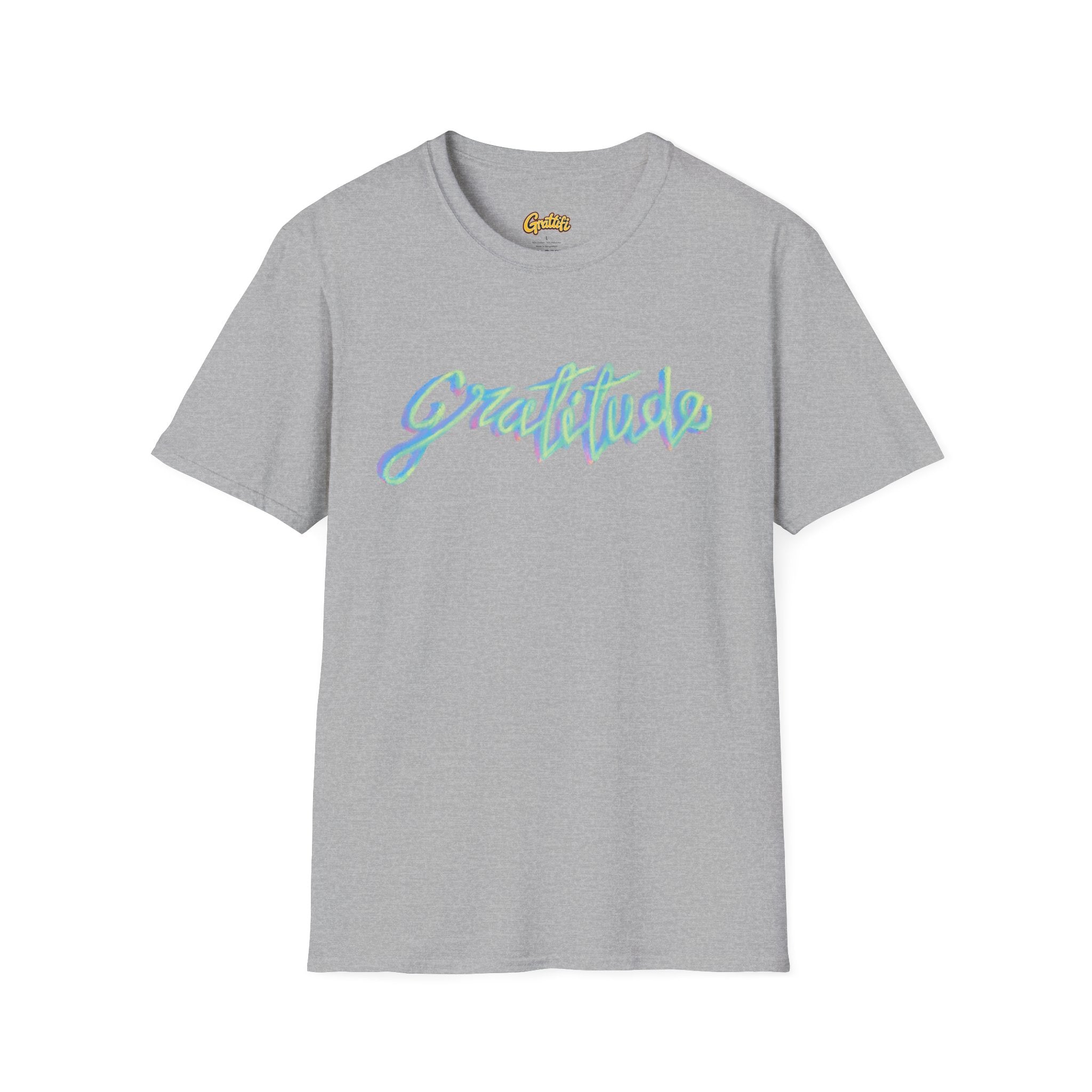 Gratitude Script T-Shirt — Positive Vibes Graphic Tee