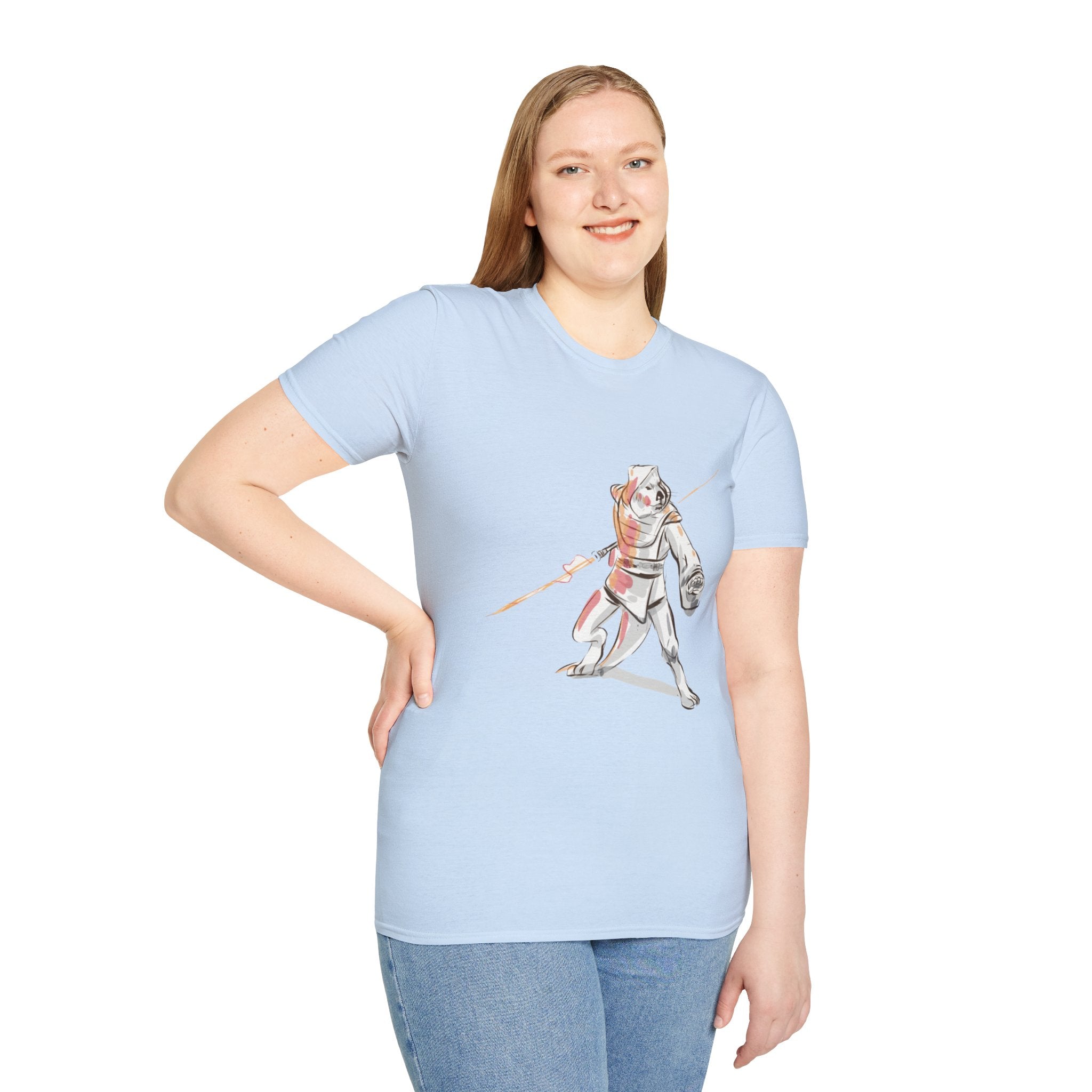 Knight Warrior Tee — Sci-Fi Illustration with energy sword
