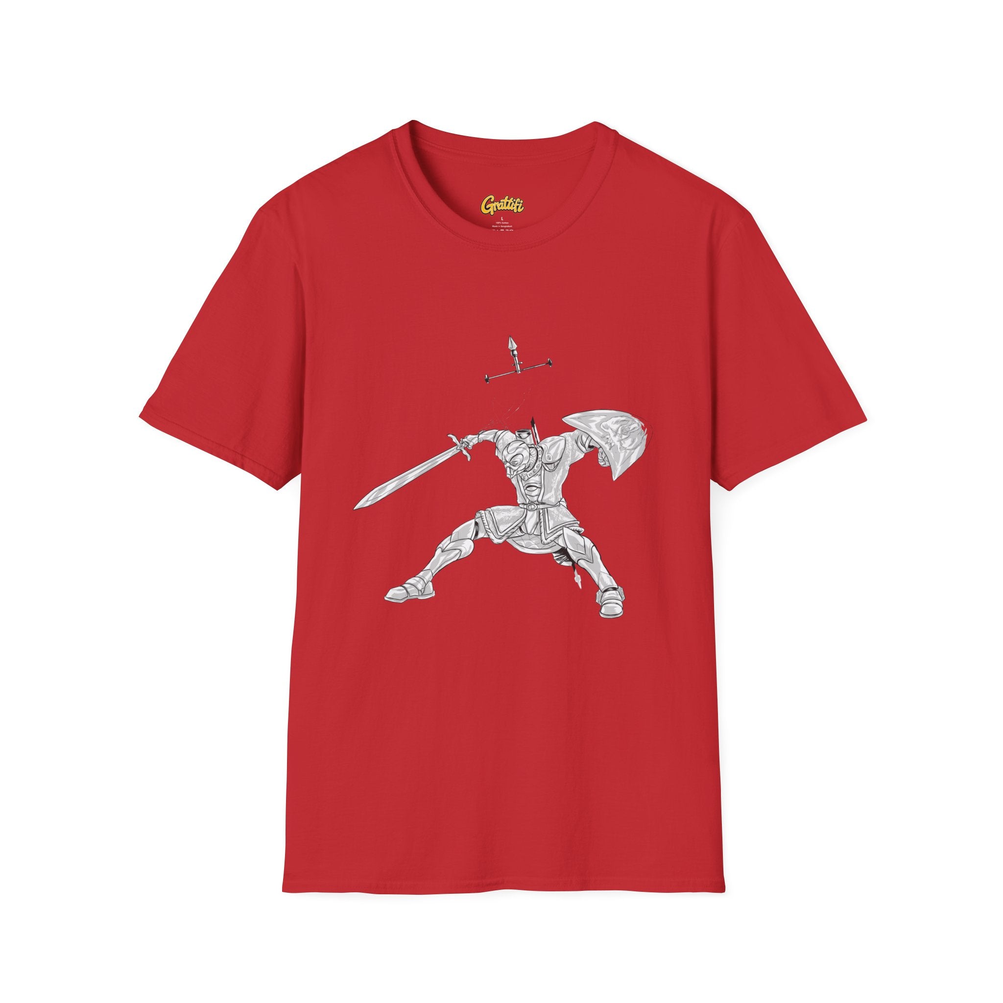 Knight Sword T-Shirt — Fantasy Armored Warrior Graphic Tee