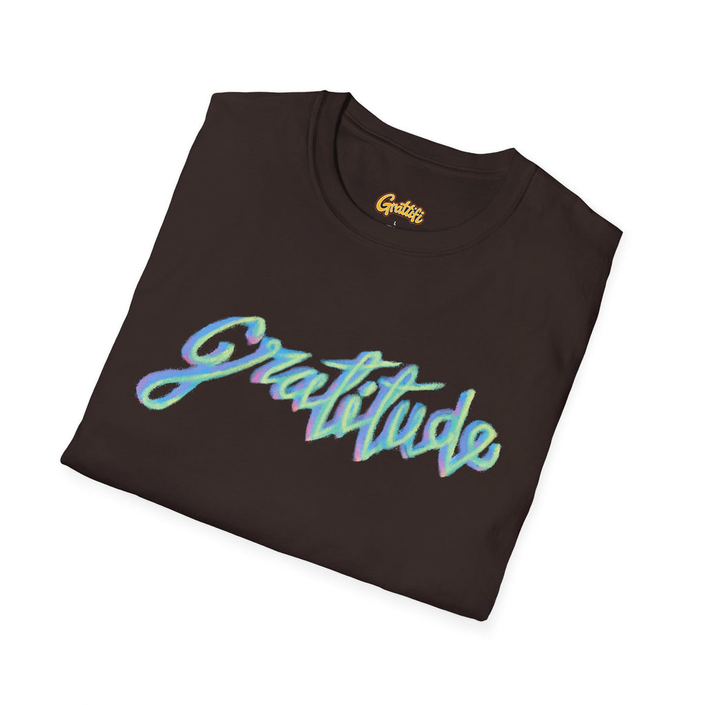 Gratitude Script T-Shirt — Positive Vibes Graphic Tee