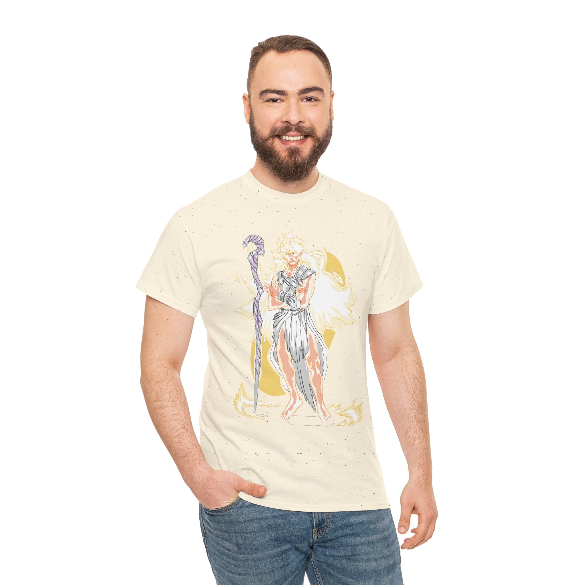 Flameborne Sorcerer Graphic Tee — Fantasy Mage Fire Sorcerer Shirt