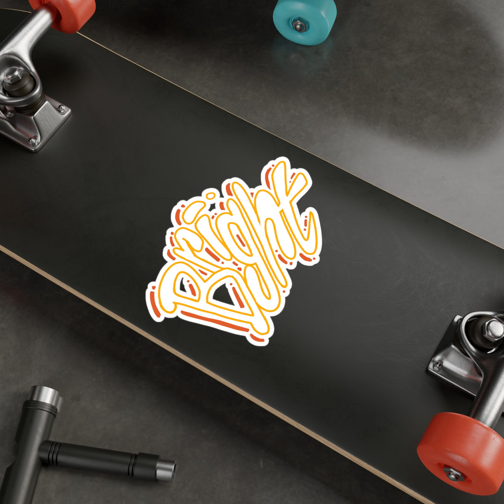 'Bright' Yellow Script Kiss-Cut Vinyl Decal