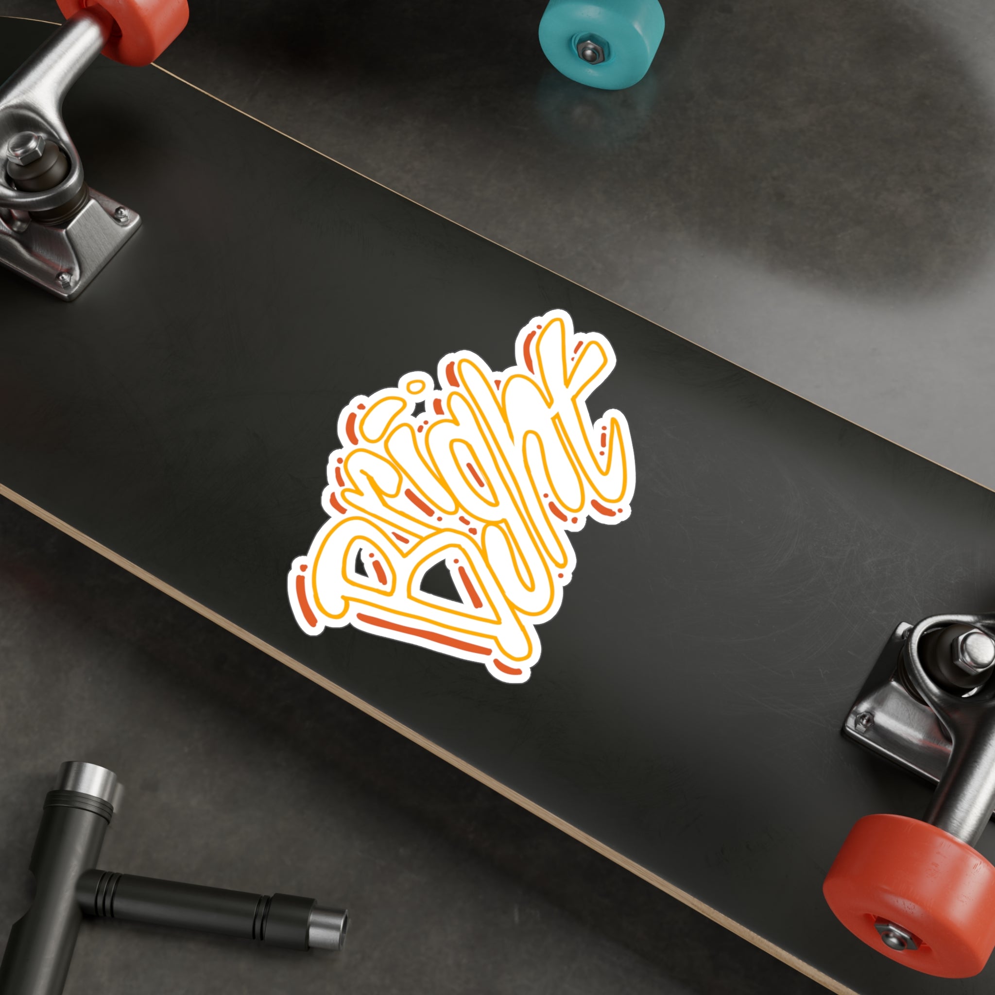 'Bright' Yellow Script Kiss-Cut Vinyl Decal