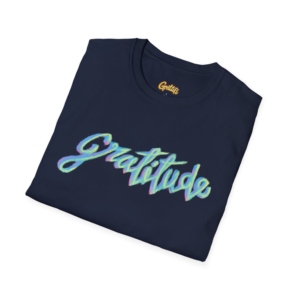 Gratitude Script T-Shirt — Positive Vibes Graphic Tee