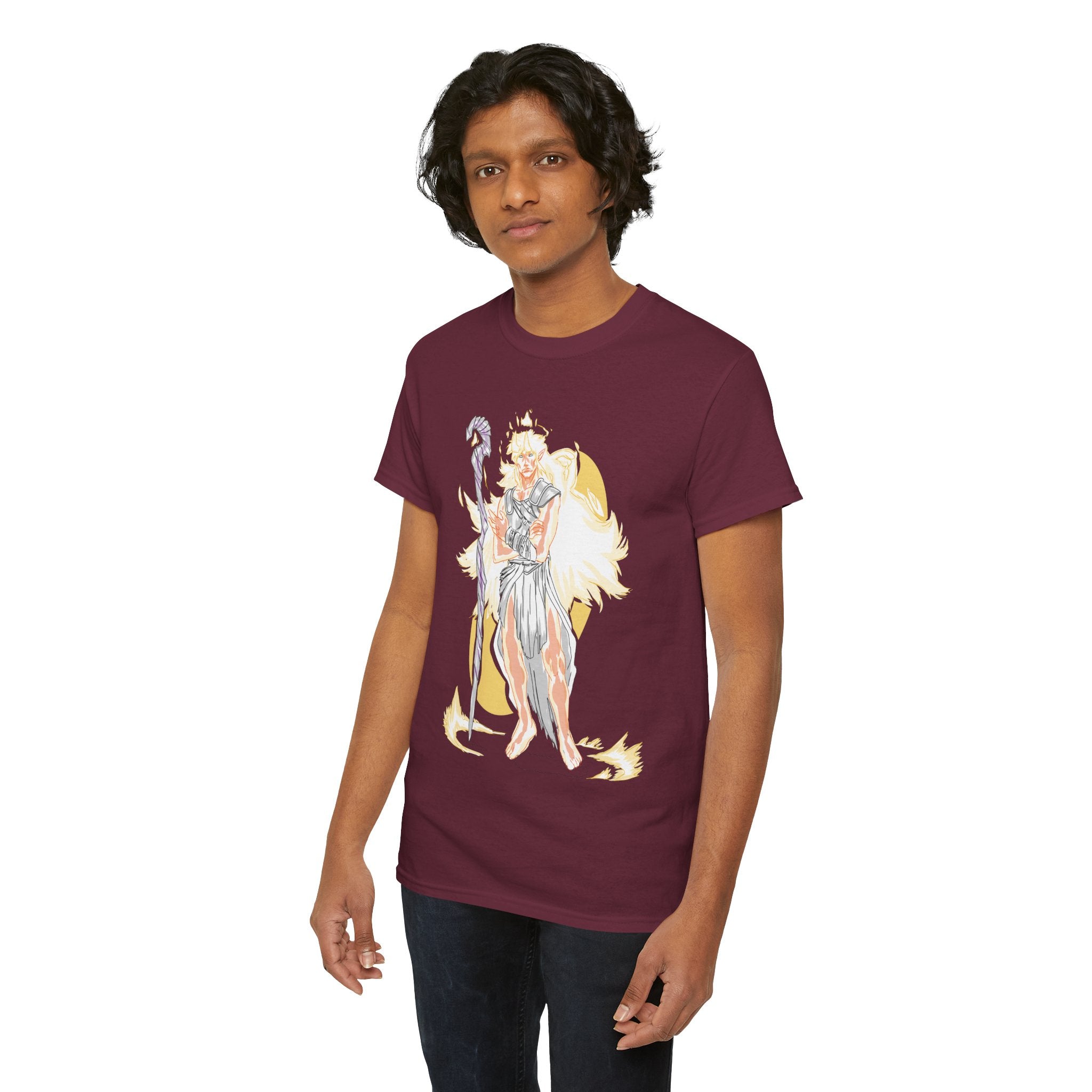Flameborne Sorcerer Graphic Tee — Fantasy Mage Fire Sorcerer Shirt