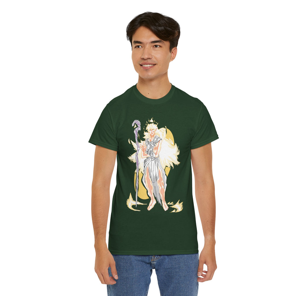 Flameborne Sorcerer Graphic Tee — Fantasy Mage Fire Sorcerer Shirt