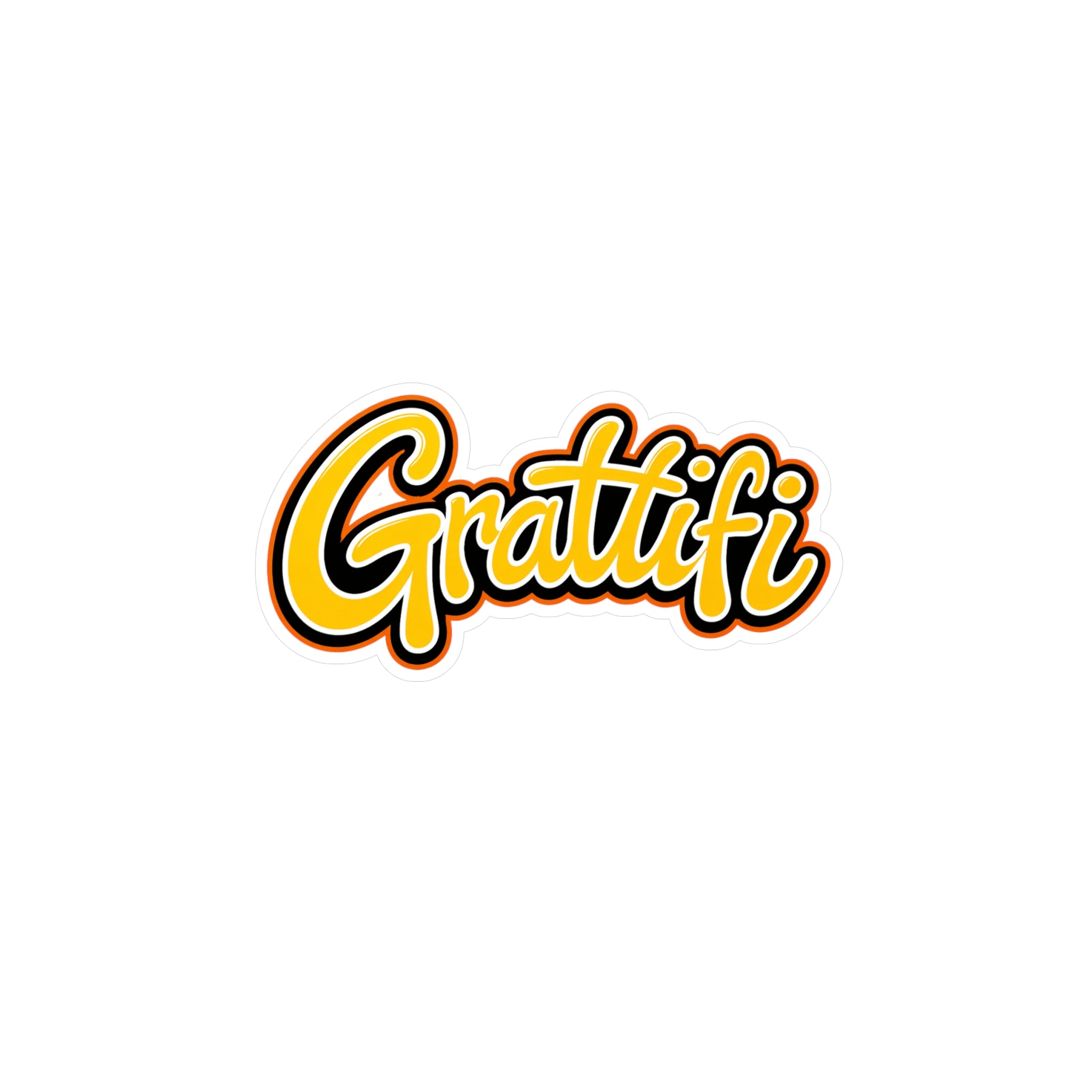 Graffiti Script Kiss-Cut Vinyl Decal – Yellow Street Art Sticker
