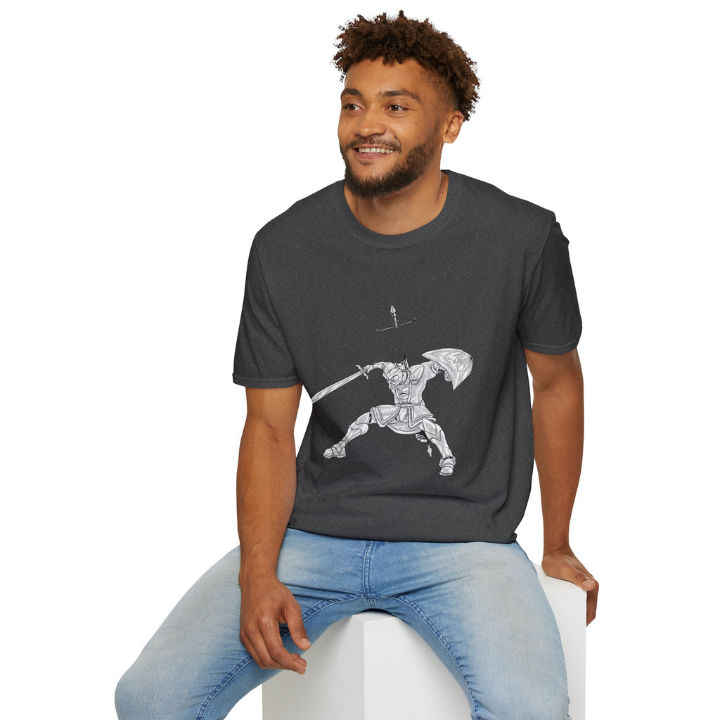 Knight Sword T-Shirt — Fantasy Armored Warrior Graphic Tee