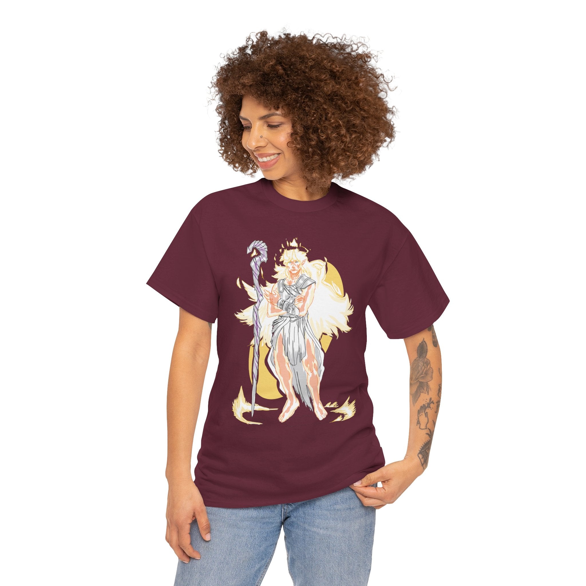 Flameborne Sorcerer Graphic Tee — Fantasy Mage Fire Sorcerer Shirt