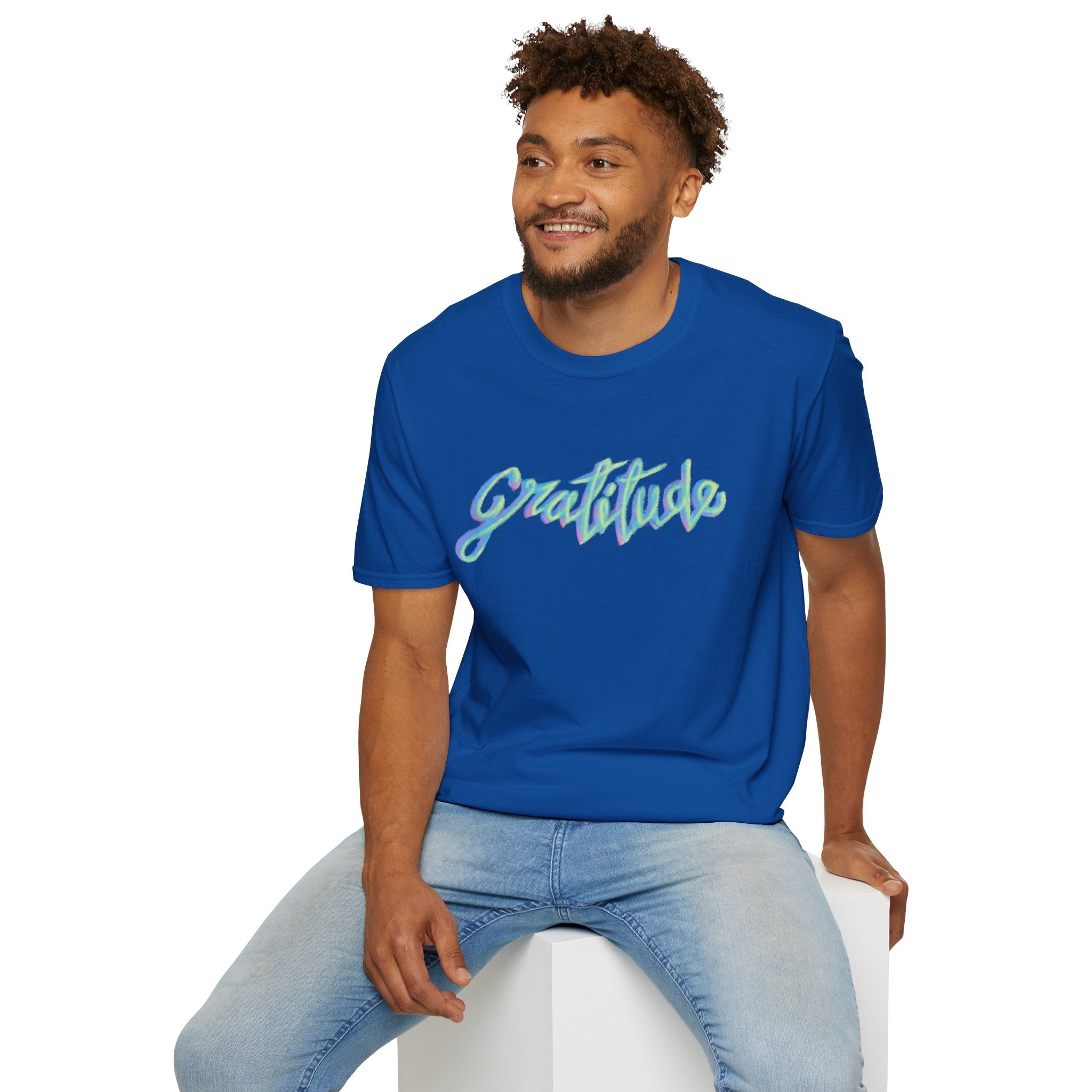 Gratitude Script T-Shirt — Positive Vibes Graphic Tee