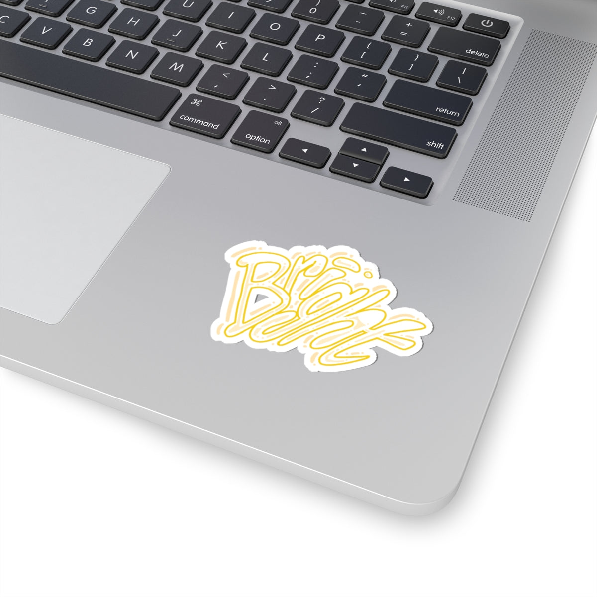 Bright Script Kiss-Cut Sticker — Yellow Handlettered Laptop Decal