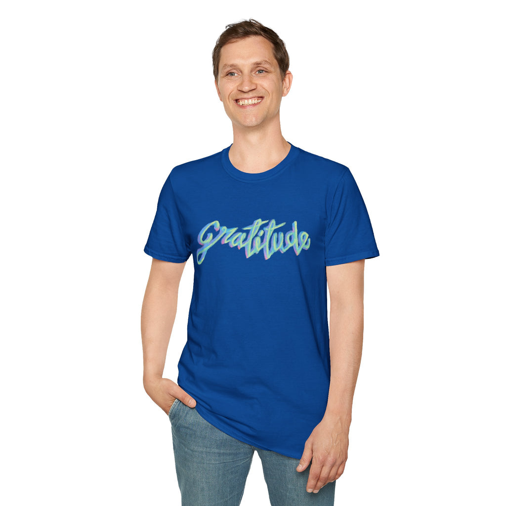 Gratitude Script T-Shirt — Positive Vibes Graphic Tee