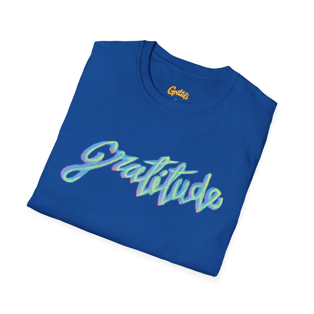 Gratitude Script T-Shirt — Positive Vibes Graphic Tee