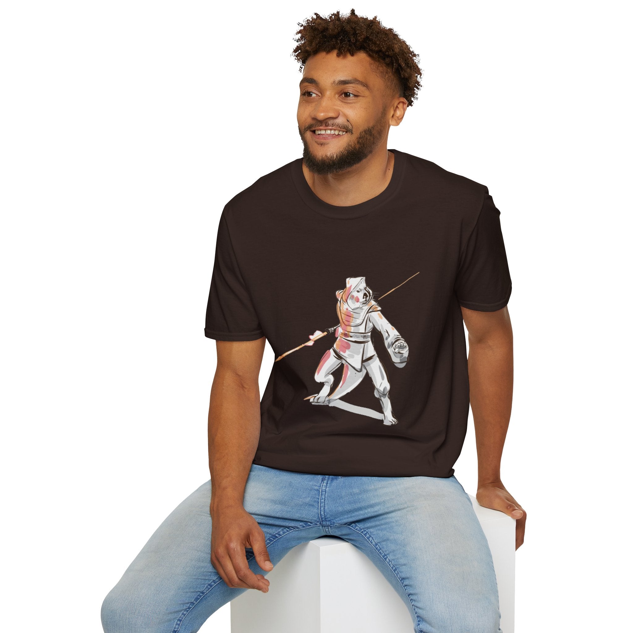Knight Warrior Tee — Sci-Fi Illustration with energy sword