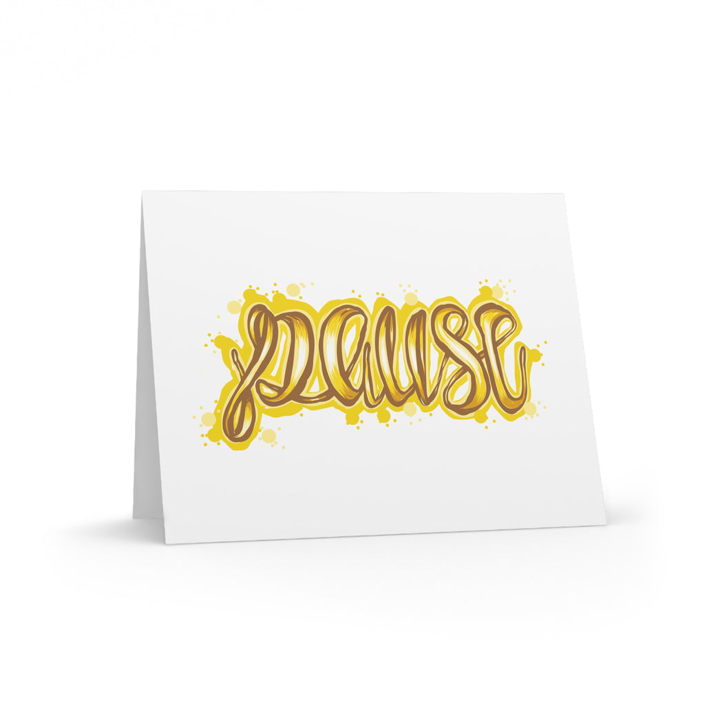 Greeting Cards — "Pause" Gold Script Card Set (8/16/24)