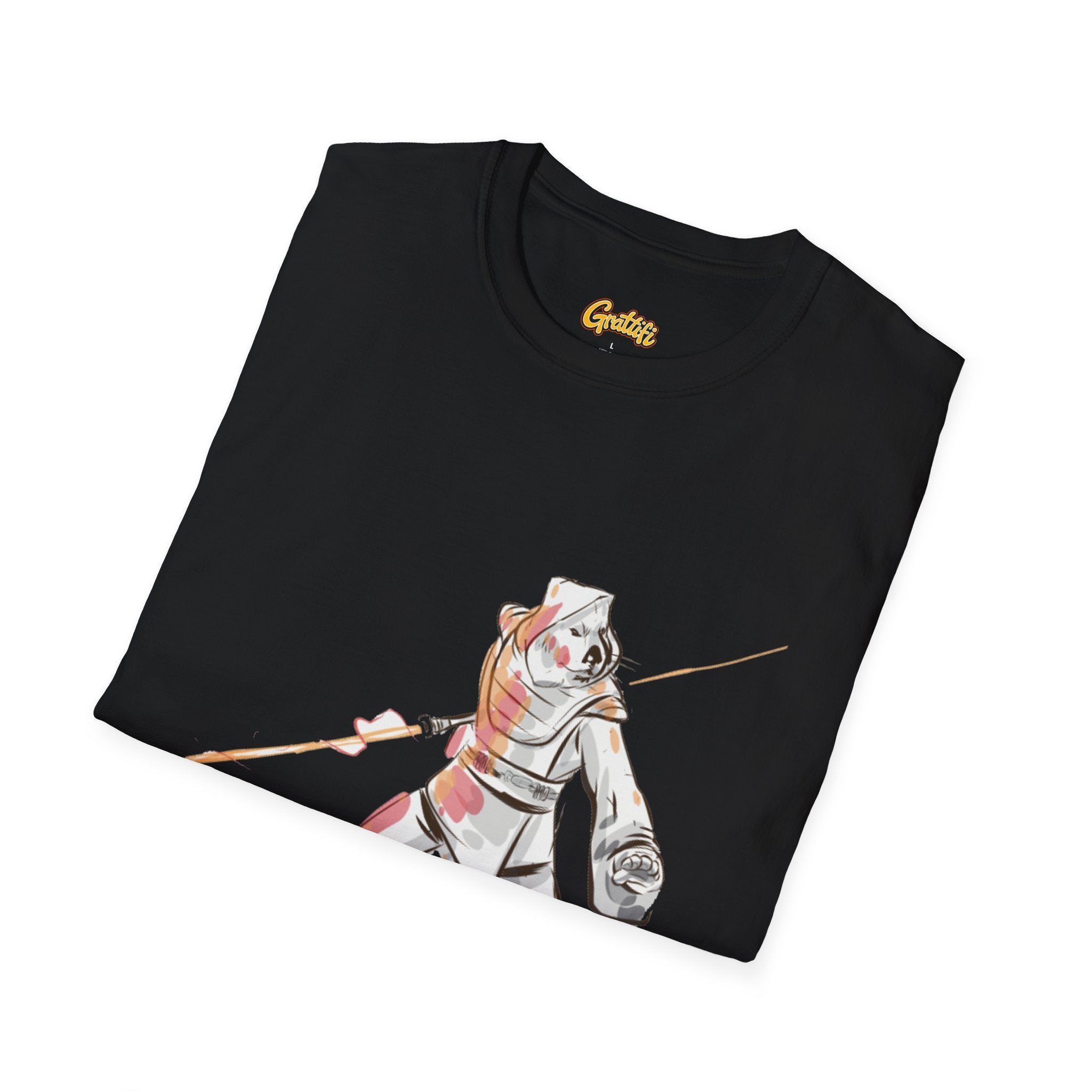 Knight Warrior Tee — Sci-Fi Illustration with energy sword