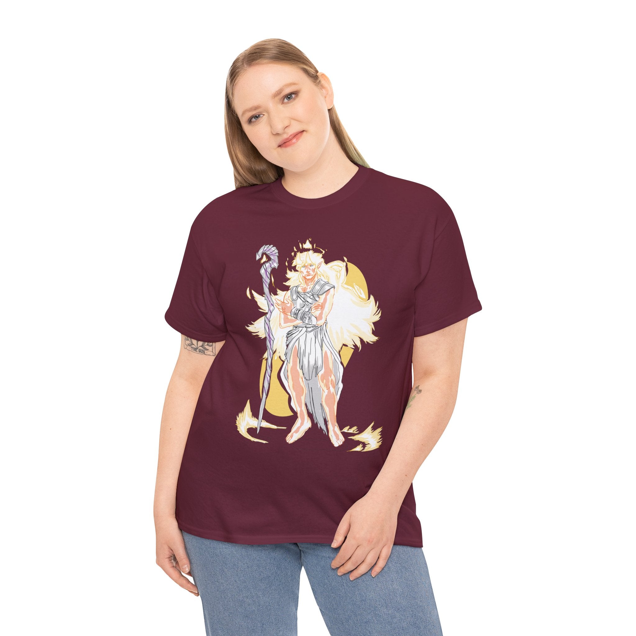 Flameborne Sorcerer Graphic Tee — Fantasy Mage Fire Sorcerer Shirt