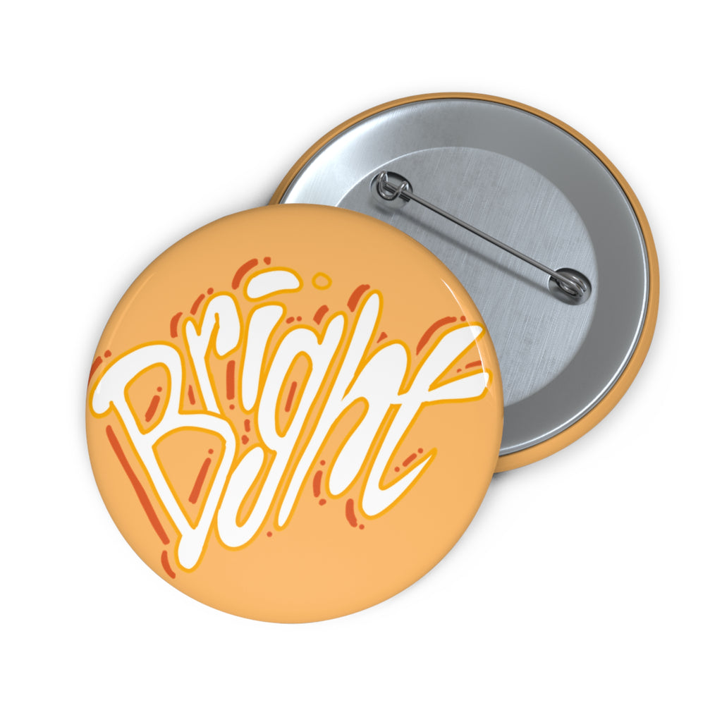 Pin Button — Bright Hand-Lettered Orange Round Badge