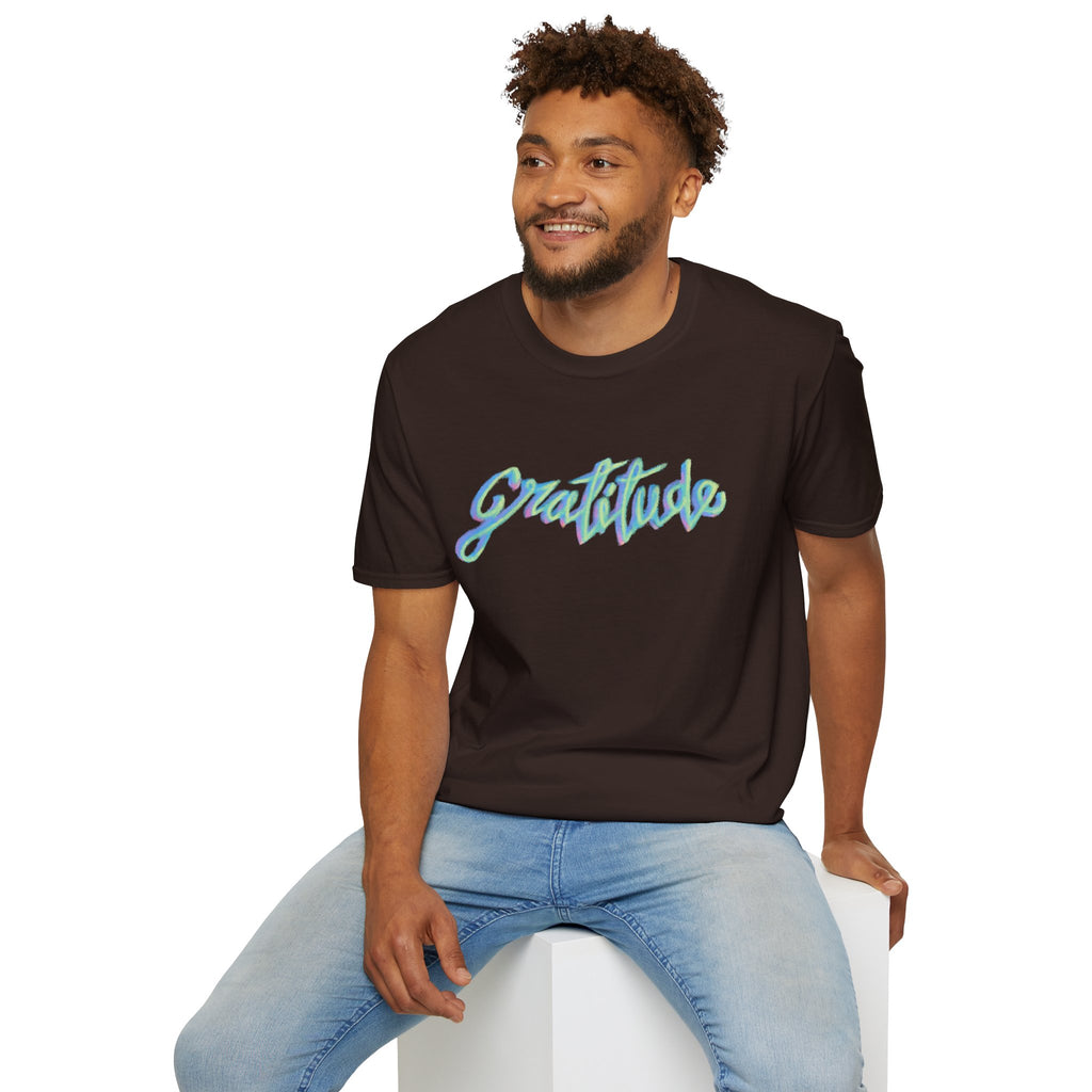 Gratitude Script T-Shirt — Positive Vibes Graphic Tee