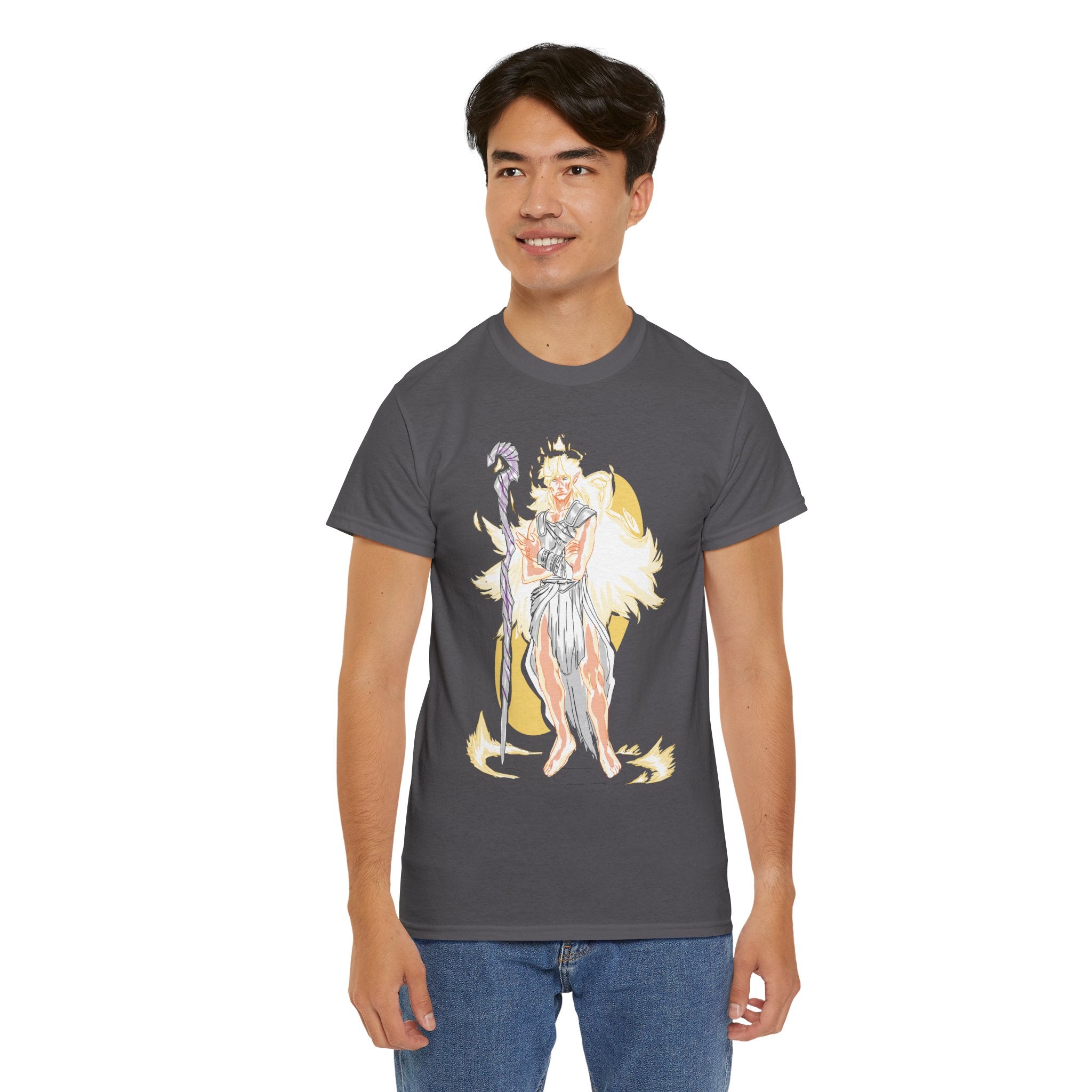 Flameborne Sorcerer Graphic Tee — Fantasy Mage Fire Sorcerer Shirt