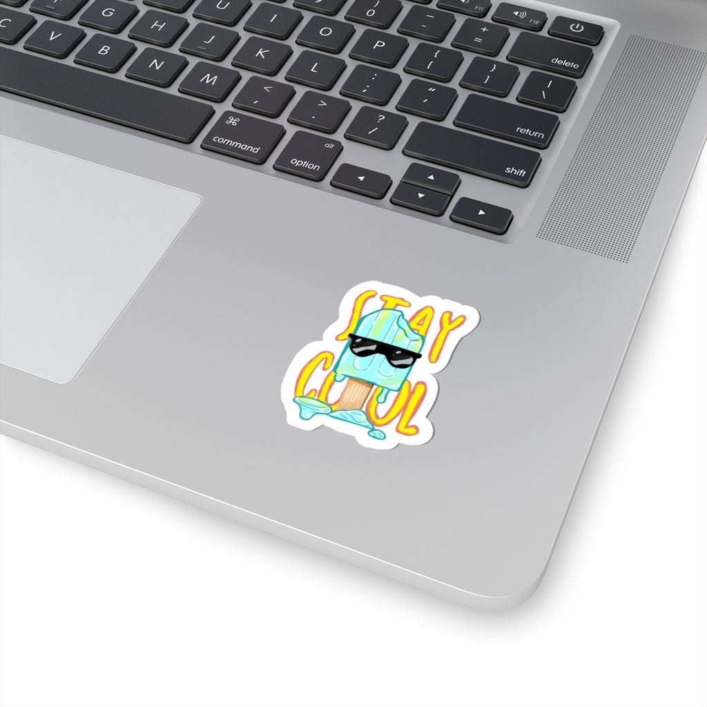 Stay Cool Popsicle Sticker — Cute Kiss-Cut Adhesive Sticker with Sunglasses Design