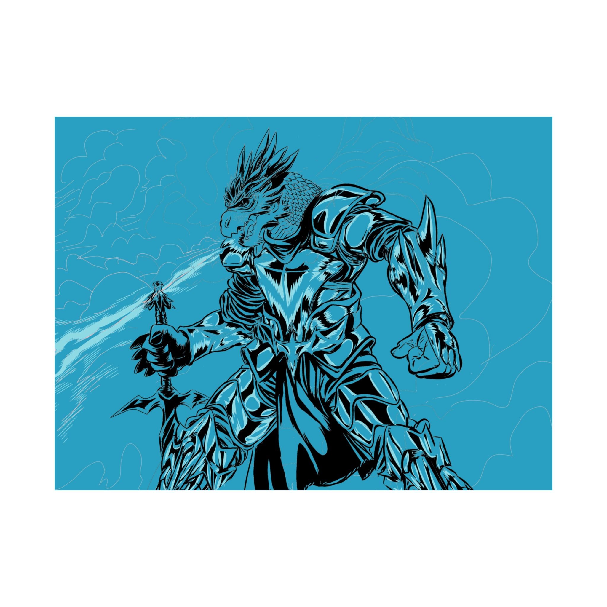 Dragonborn Warrior | Matte Poster