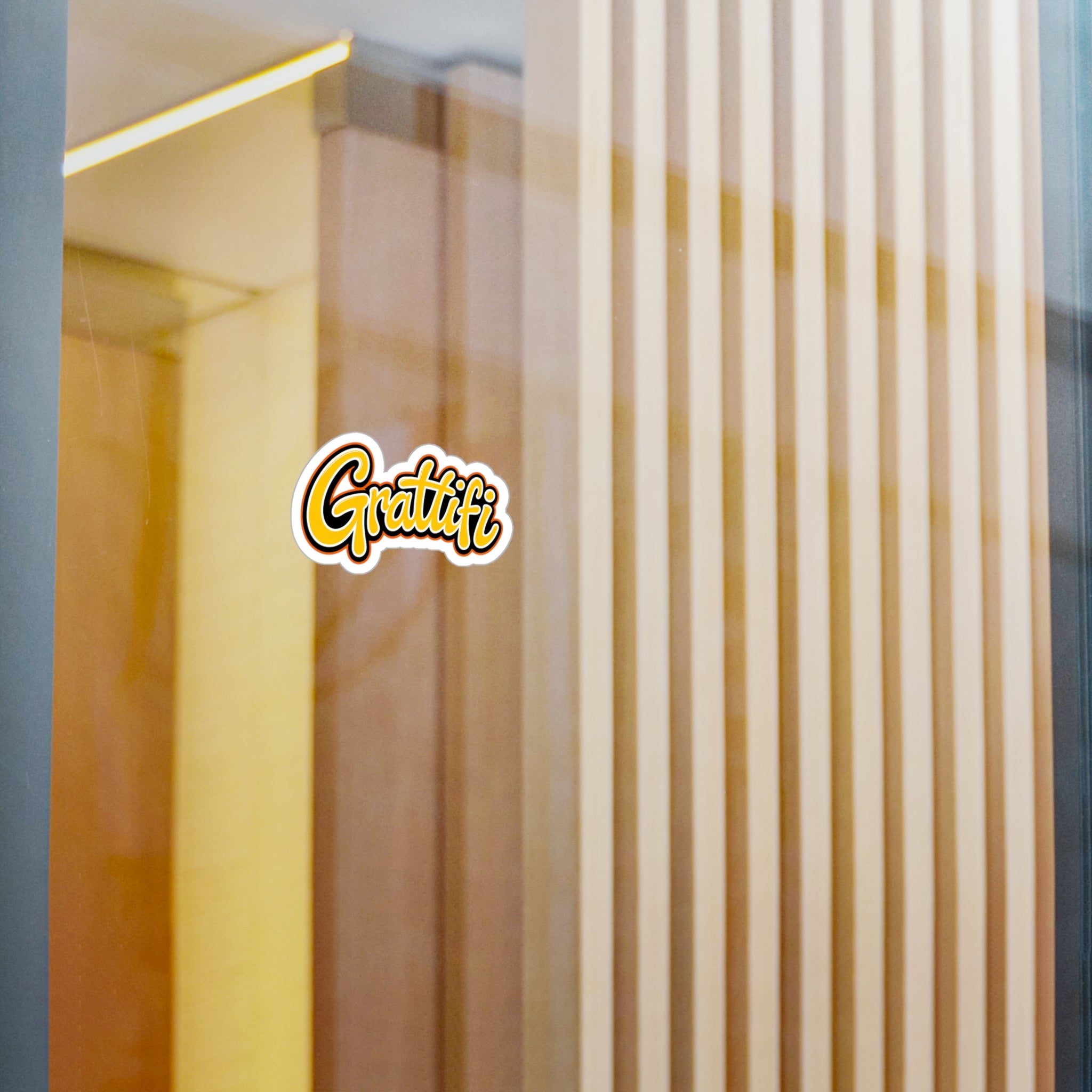 Graffiti Script Kiss-Cut Vinyl Decal – Yellow Street Art Sticker