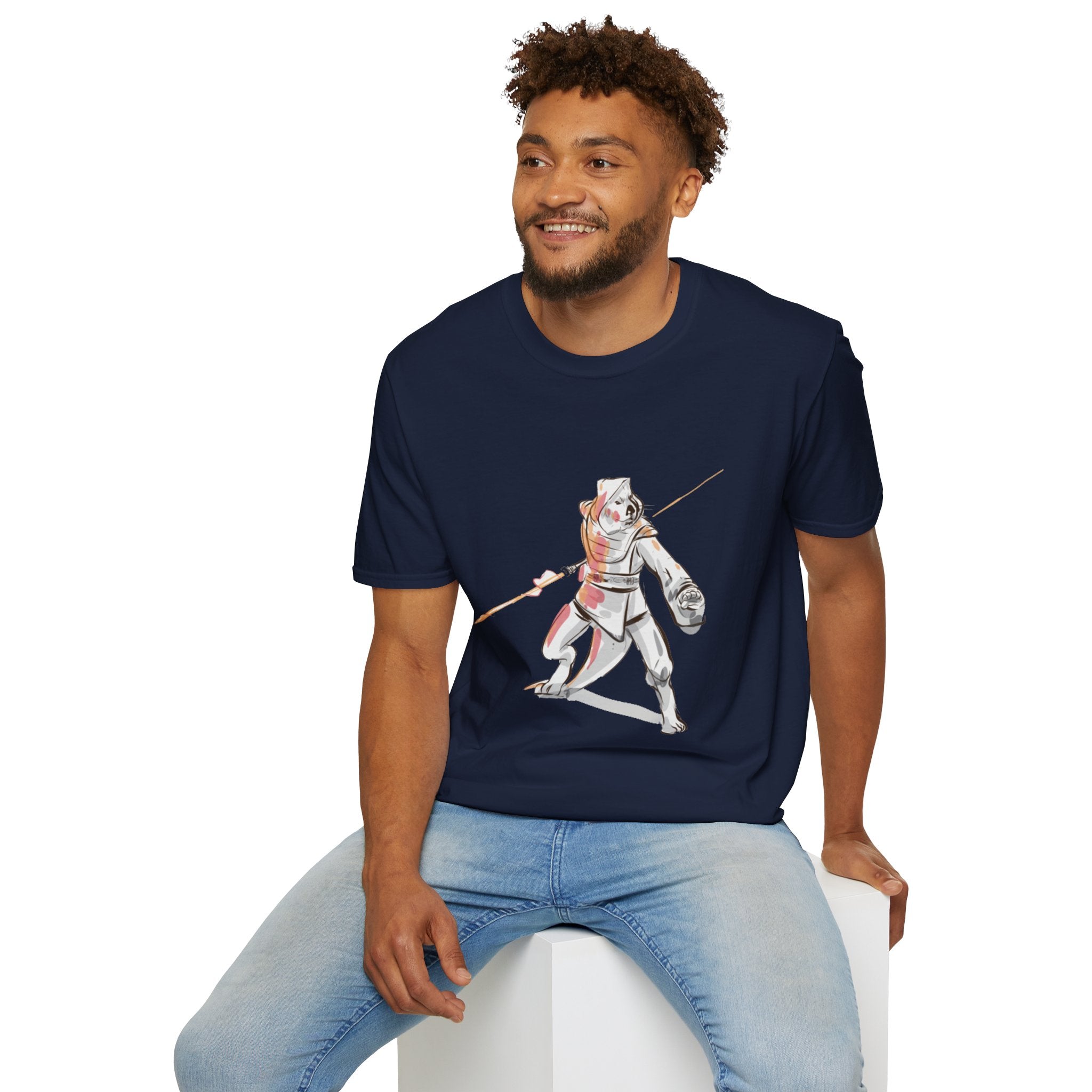 Knight Warrior Tee — Sci-Fi Illustration with energy sword