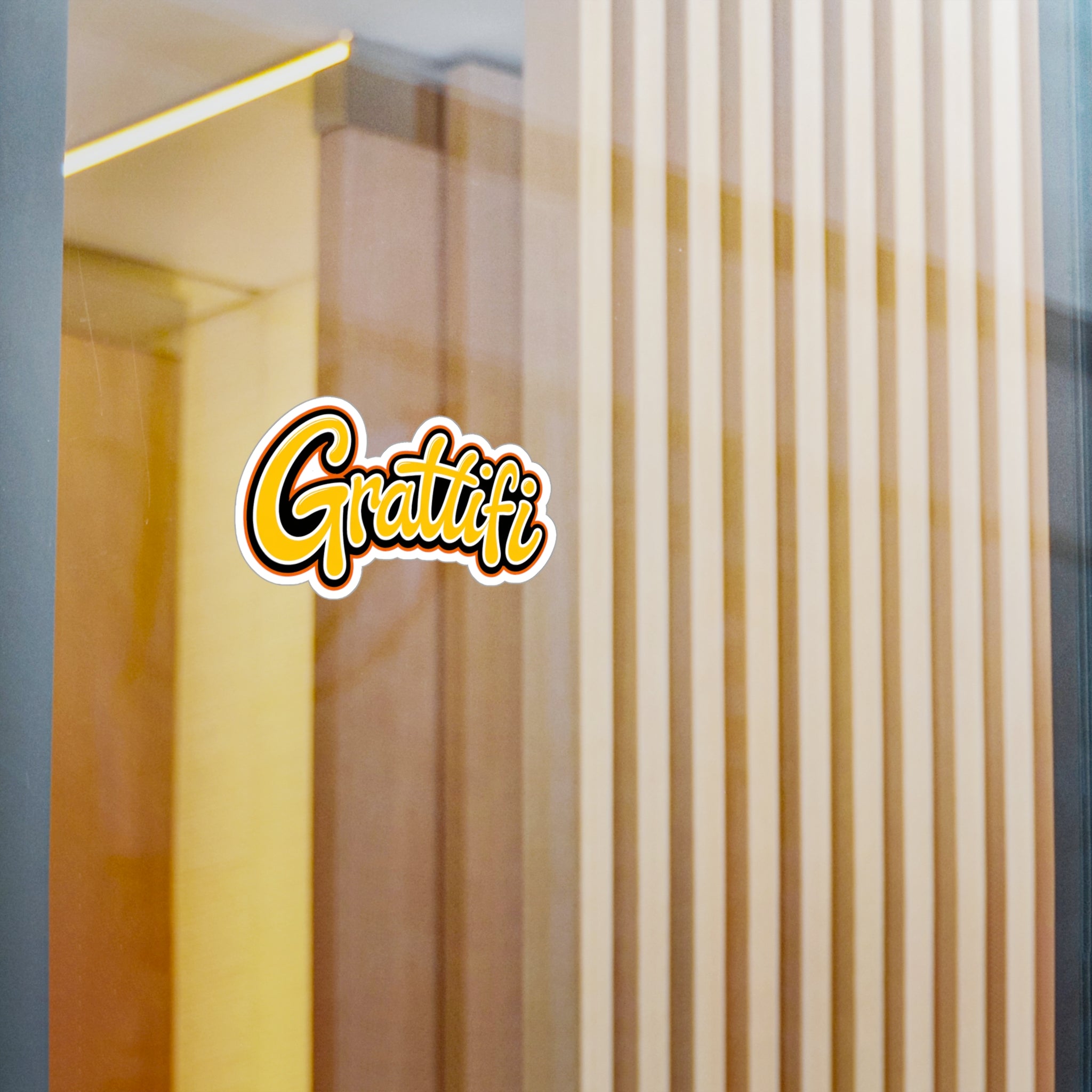 Graffiti Script Kiss-Cut Vinyl Decal – Yellow Street Art Sticker